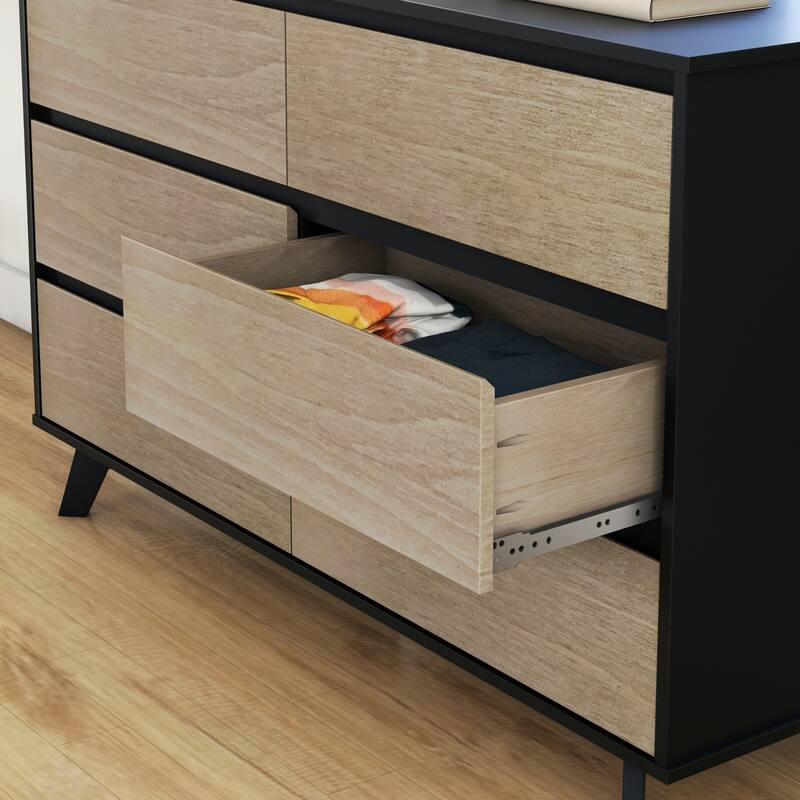 Max and Lily Scandinavian 6 Drawer Dresser