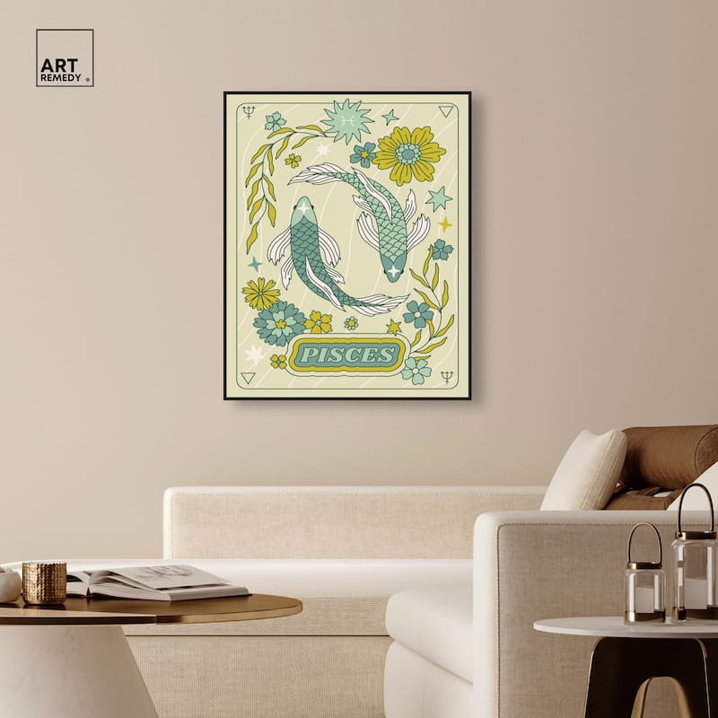 Pisces Stars Card Canvas by Art Remedy