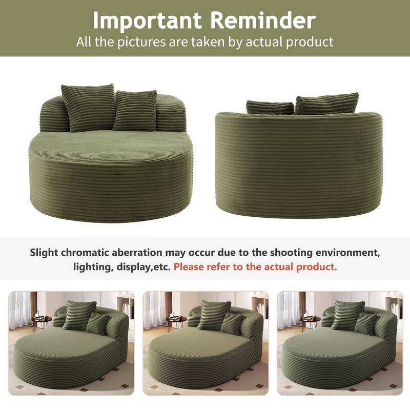 Modern Chaise Lounge Sofa Boneless Couch 51.6" Sofa Bed Compression Sofa Couch With Two Supportive Pillows