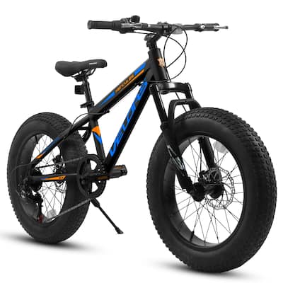 20 Inch Fat Tire Bike Adult 7 Speed Mountain Bike, Dual Disc Brakes,High Carbon Steel Frame,Front Suspension,City Commuter Bike
