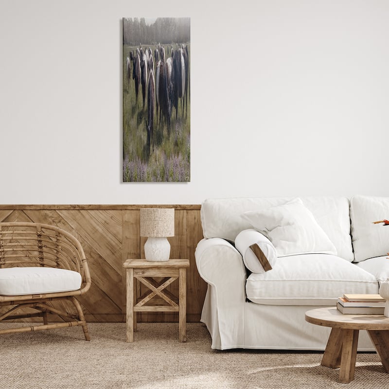 Stupell Black Cows Grazing in Pasture Canvas Wall Art Design By Robin-Lee Viera