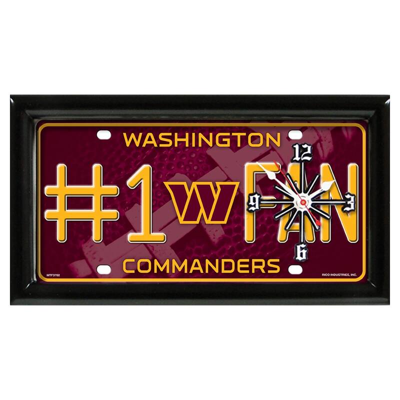 NFL Wall/Desk Analog Clock, #1 Fan with Team Logo - Washington Commanders