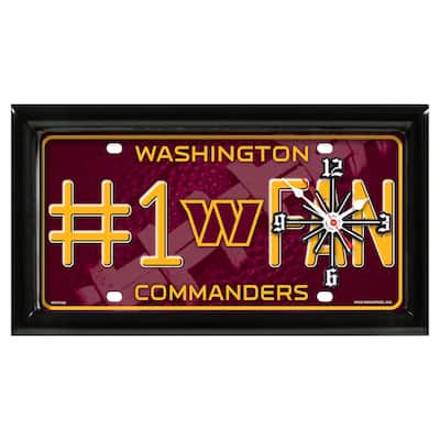 NFL Wall/Desk Analog Clock, #1 Fan with Team Logo - Washington Commanders