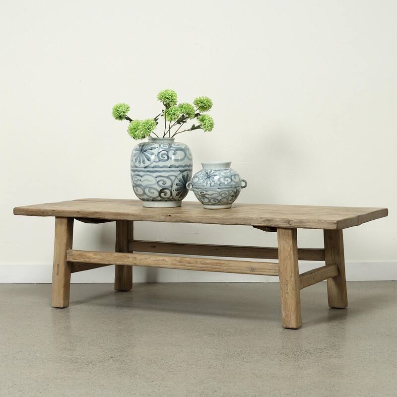 Artissance Vintage Coffee Table Approx 60" Long 24 Inches Wide Weathered Natural Warm Wood Tone (finishing and size vary)
