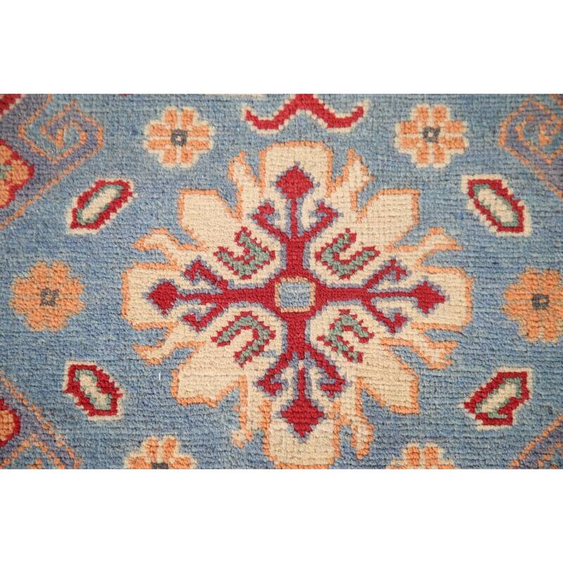 Light Blue Kazak Oriental Accent Rug Handmade Wool Carpet - 2'8" x 4'0"