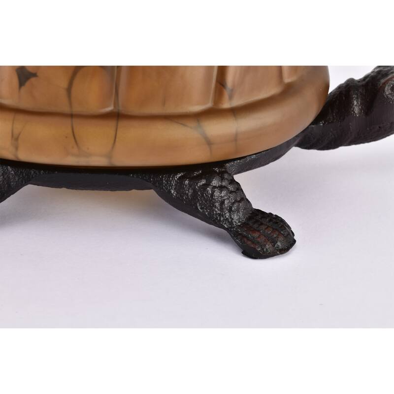 Warehouse of Tiffany Amber Turtle Accent Lamp
