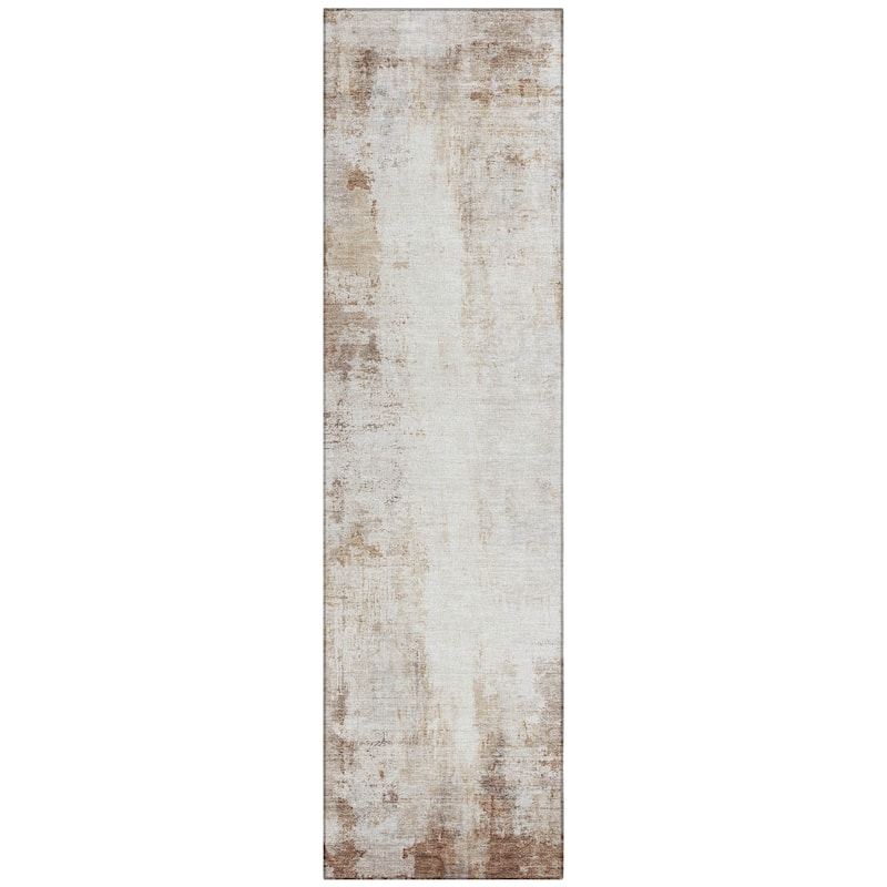 Machine Washable Indoor/Outdoor Abstract Solid Chantille Rug
