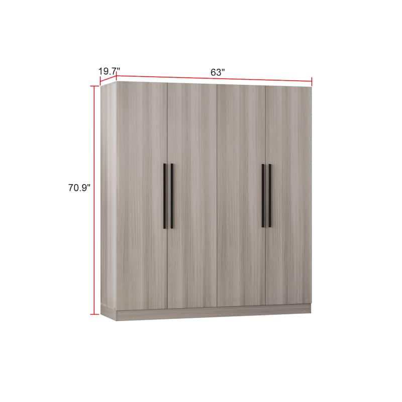 63"W x 70.9"H Armoire Two Cabinet With Four Doors Large