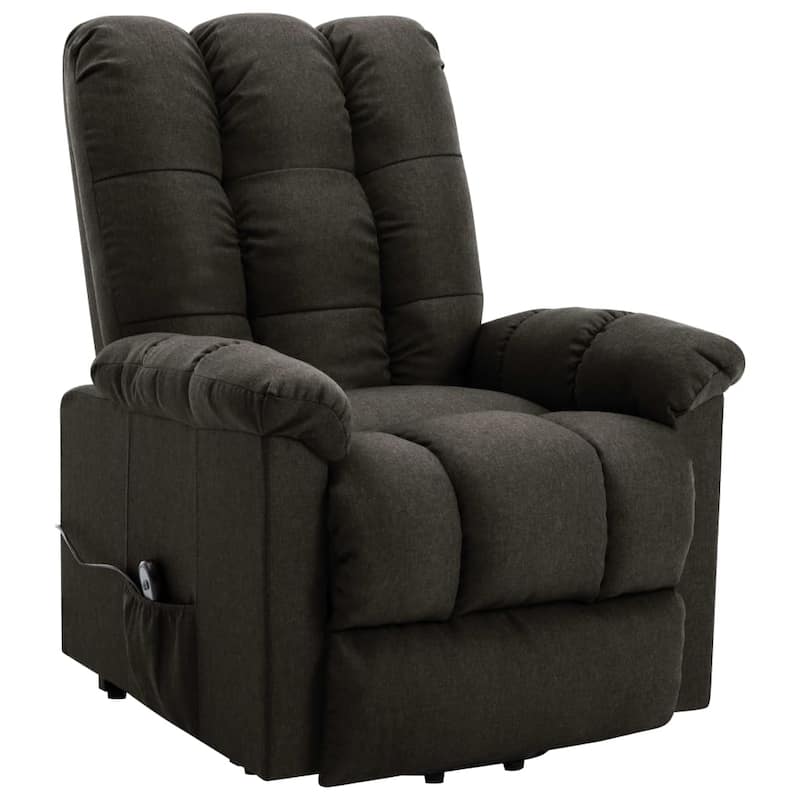 vidaXL Power Lift Recliner Dark Brown Fabric - 29.9" x 36.2" x 40.2"