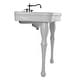 preview thumbnail 7 of 8, Jasmine White Porcelain Wall Mount Console Sink 2 Spindle Pedestal Leg With Overflow and Widespread Faucet Holes