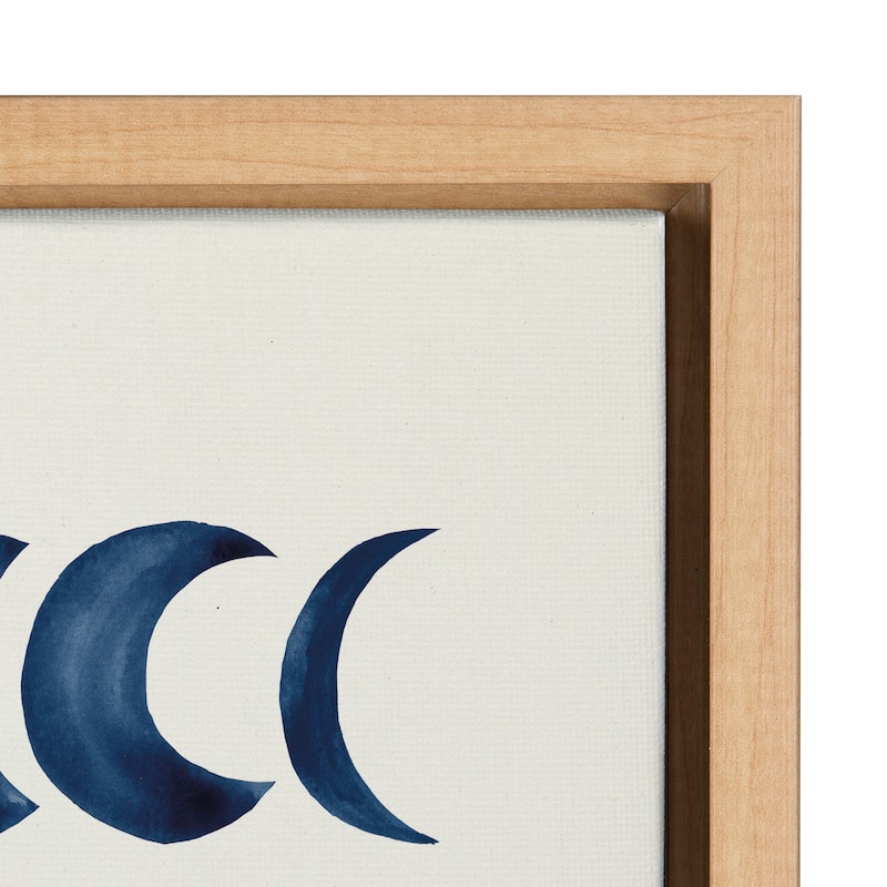 Kate and Laurel Sylvie Moon Phases Framed Canvas by Teju Reval of SnazzyHues