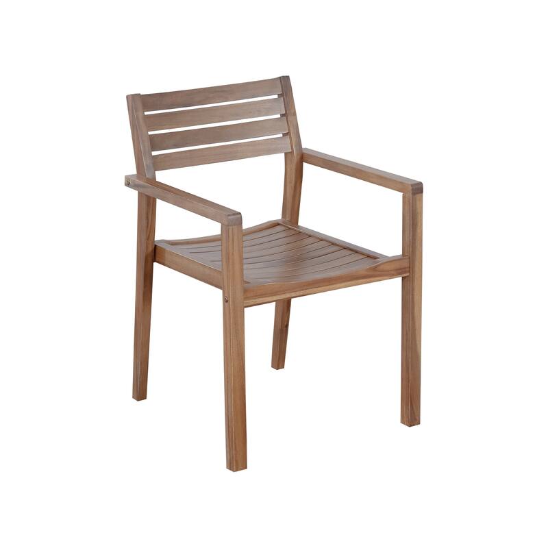 5-Piece Outdoor Dining Set with Acacia Wood Chairs and Round Table for Patios and Gardens