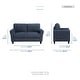 preview thumbnail 6 of 49, Fremont & Park Diboli Chenille 3-Piece Living Room Set - Wood Finish Exposed Feet