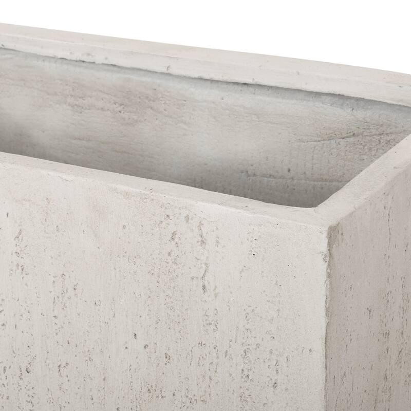Ella Outdoor Modern Cast Stone Rectangular Planter by Christopher Knight Home