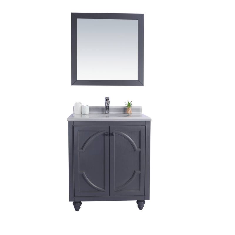 Miseno MV-30-313613 Odyssey 30" Free Standing Single Basin Vanity Set - Grey / White Stripes