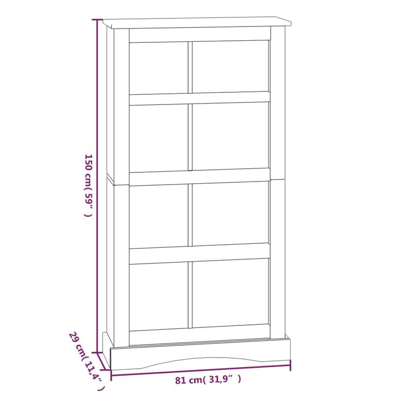 vidaXL 3/4-Tier Bookcase Mexican Pine Corona Range Multi Colors 39.4"/59.1"