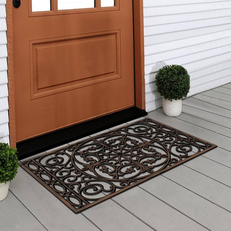 A1HC Rubber Grill Doormat, Elegant Star Pattern,Fun Designed Floor Mat, 18"X30"