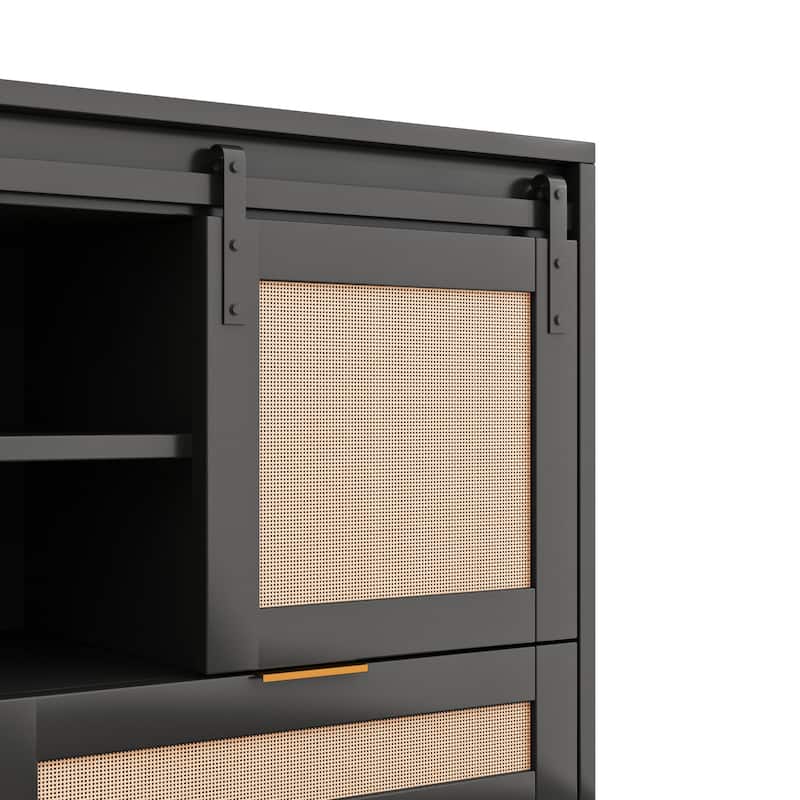 Sliding Barn Door Storage Cabinet - N/A