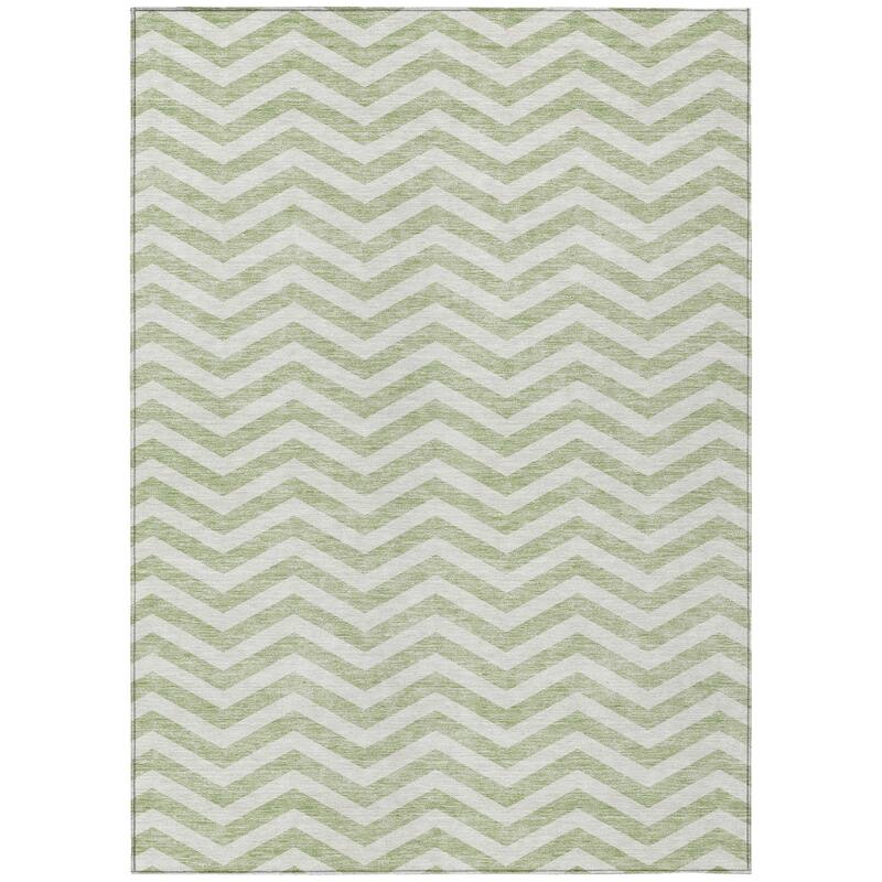 Machine Washable Indoor/ Outdoor Chantille Chevron Stripe Rug