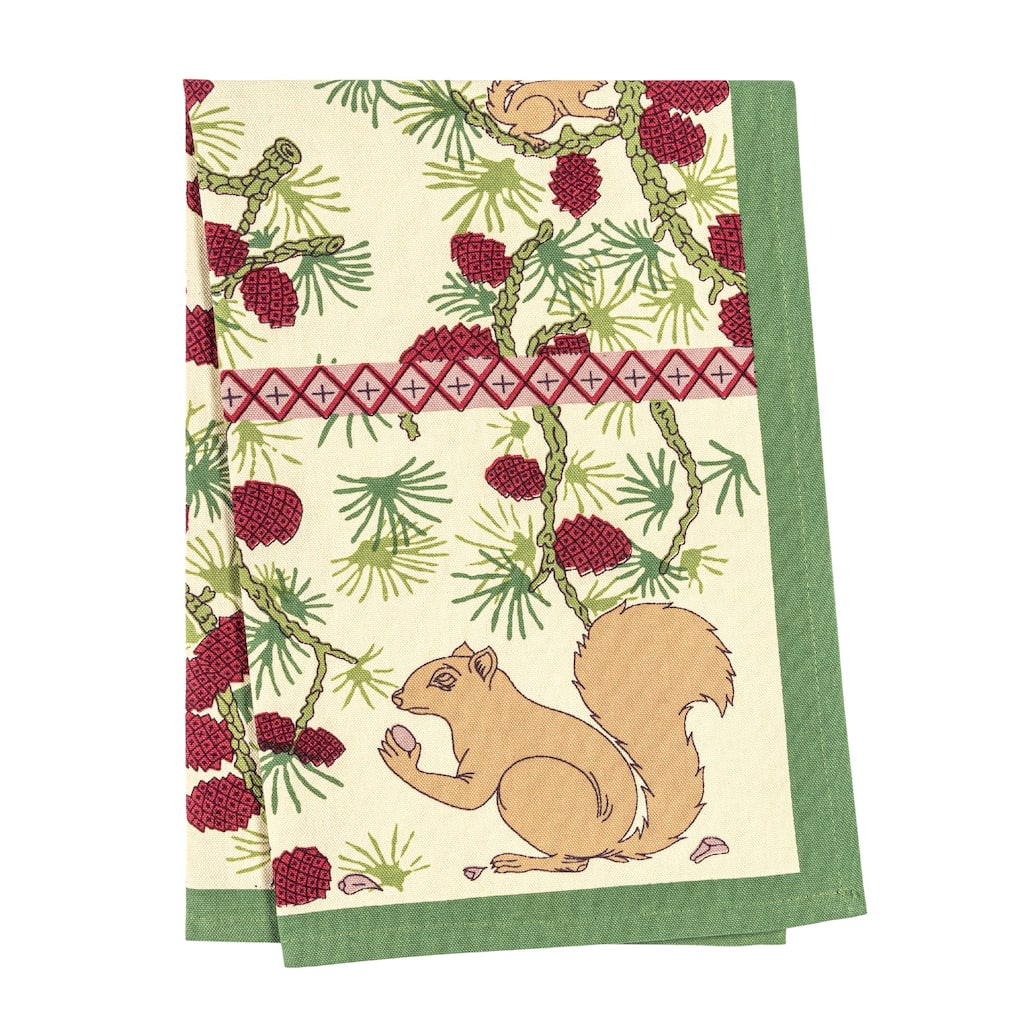 Couleur Nature Squirrel and Pinecone Tea Towels - Set of 3