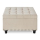 preview thumbnail 5 of 32, Large Square Storage Ottoman with Wooden Legs