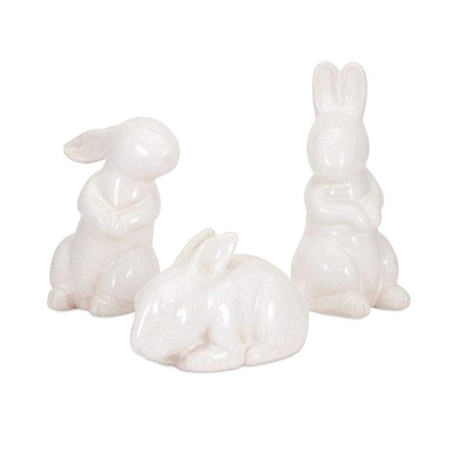 Shop Set Of 3 Glazed White Ceramic Easter Bunny Rabbit Table Top