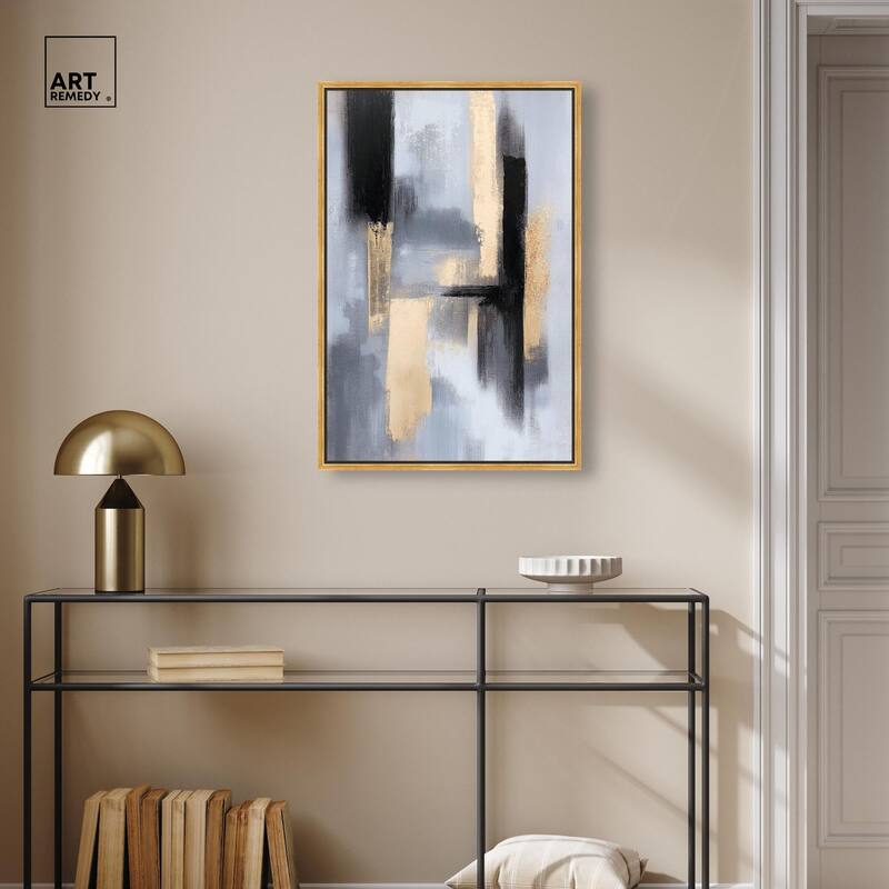 Onyx and Aureolin I Canvas by Art Remedy