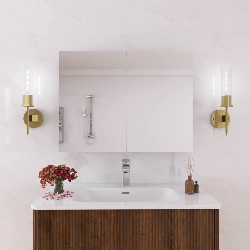 32 x 24 in. Surface Mount Medicine Cabinet with Mirror, Shelves