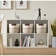 preview thumbnail 43 of 48, 3 Pack Woven Cotton Rope Shelf Storage Basket with Leather Handles, Baby Nursery Storage Bin Organizers, Closet Shelf Storage