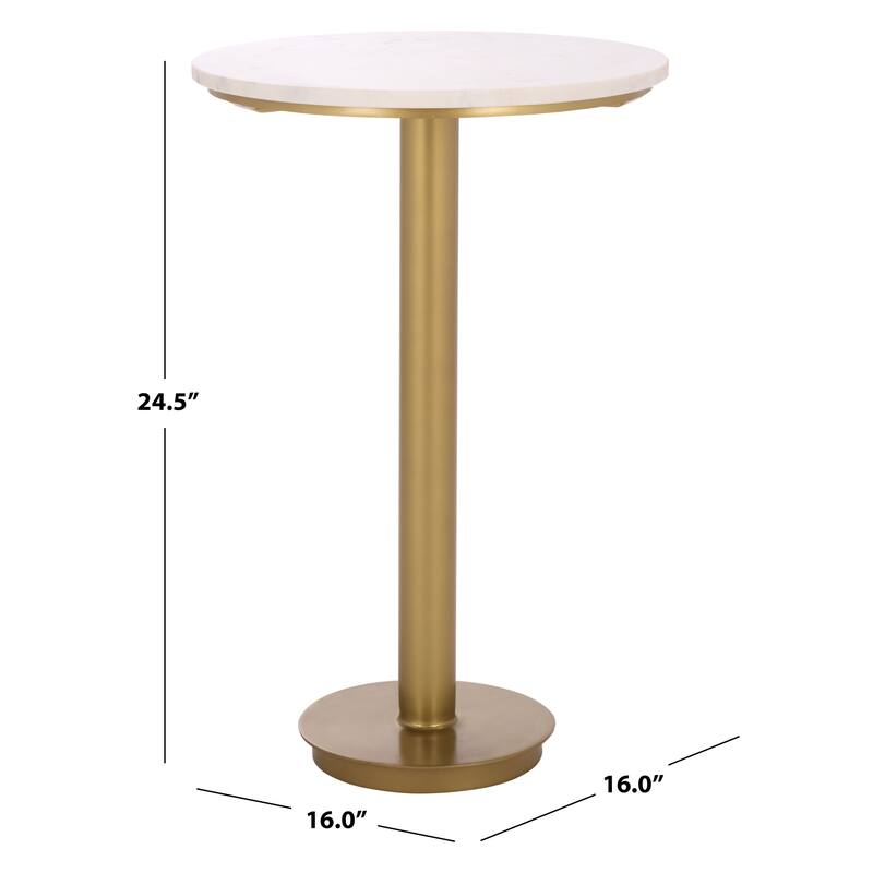SAFAVIEH Couture Branxton Marble Top Accent Table - 16"W x 16"D x 25"H