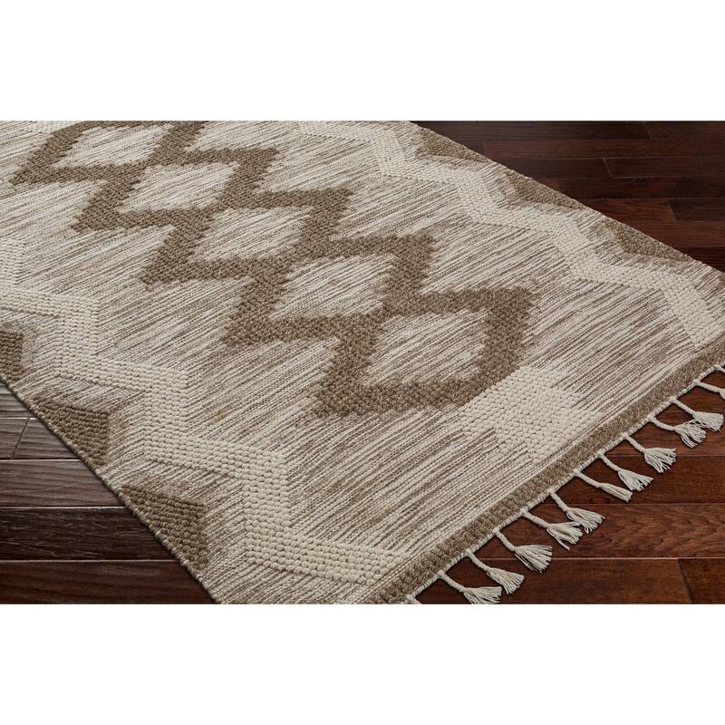 Livabliss Savi Handmade Boho Geometric Wool Area Rug