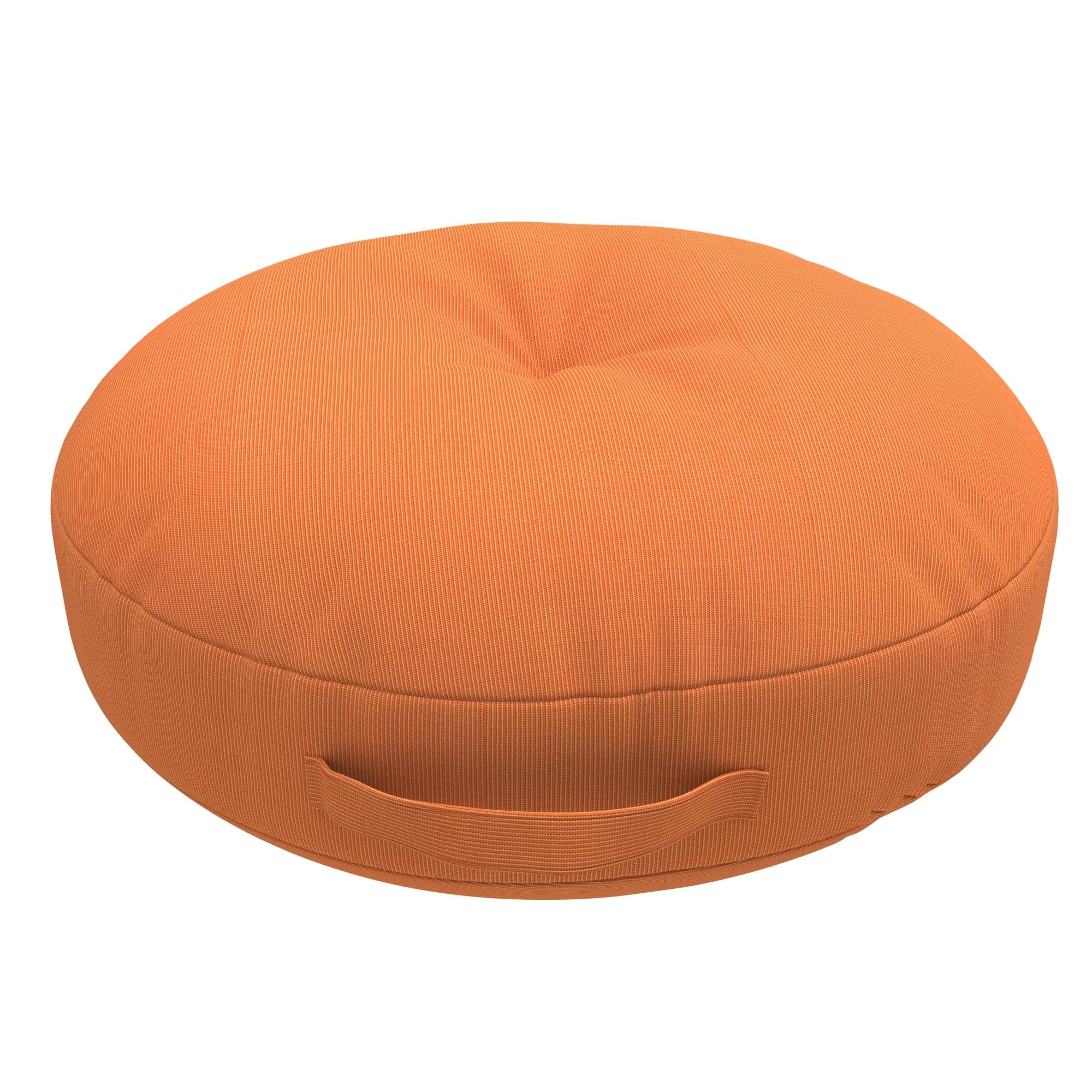 Covers&All Sunbrella Round Seat Cushion with Handle, Plush Outdoor Pillows and Chair Cushions for Home or Patio