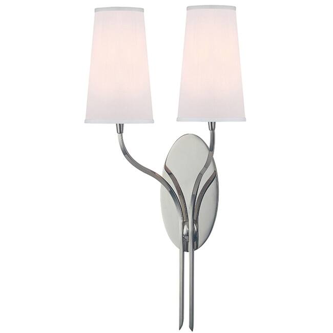 Hudson Valley Lighting Rutland 2 Light 25" Tall Wall Sconce - Polished Nickel / White Silk Shades