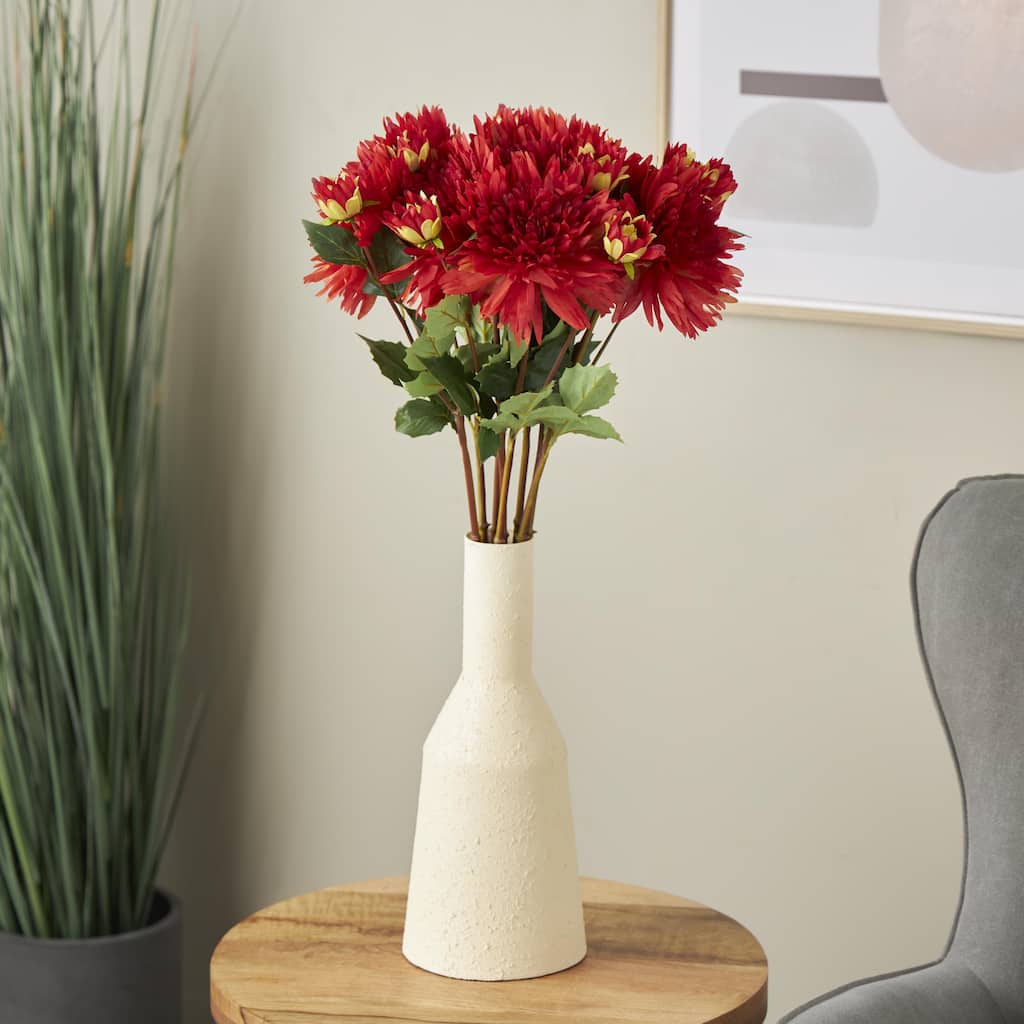Red Polyester Tall Dahlia Artificial Flower Stem (Set of 8)