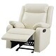preview thumbnail 2 of 4, Solid Reclining Upholstered Accent Chair with Padded Arms - 40" - White