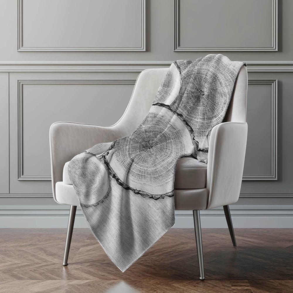 Premium Machine Washable Modern Woodgrain Sherpa Throw Blanket