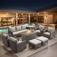 preview thumbnail 101 of 104, Gymojoy Outdoor Fire Pit Conversation Set, Patio Furniture with Cushions 8 PCS - Brown Wicker / Beige Cusion