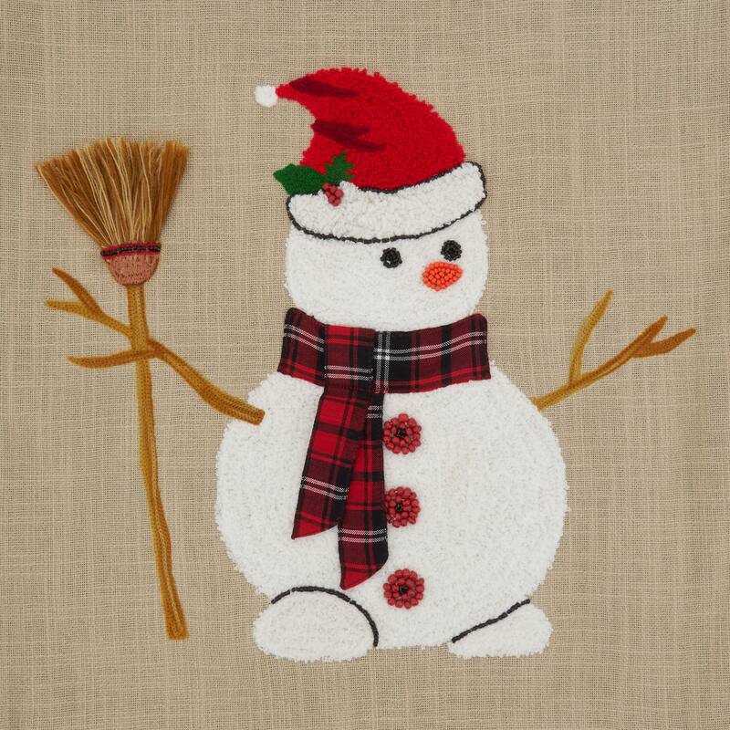 Table Runner With Embroidered Snowman Design