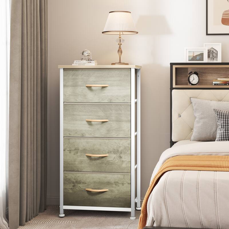 Modern Wide Dresser Storage Tower with 4 Drawers