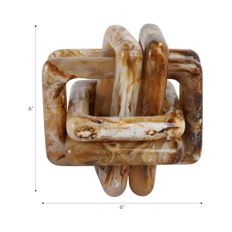 Modern Resin Decorative Object Knot Sleek and Stylish Accent Piece - 6" x 6" x 6"