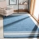preview thumbnail 3 of 6, SAFAVIEH Handmade Metro Mirushe Stripe Wool Rug 3' x 5' - Blue/Ivory - Rectangle
