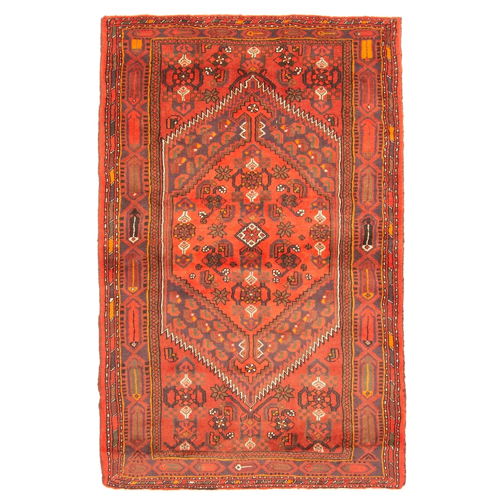ECARPETGALLERY Hand-knotted Andelz Red Wool Rug - 4'2 x 6'8