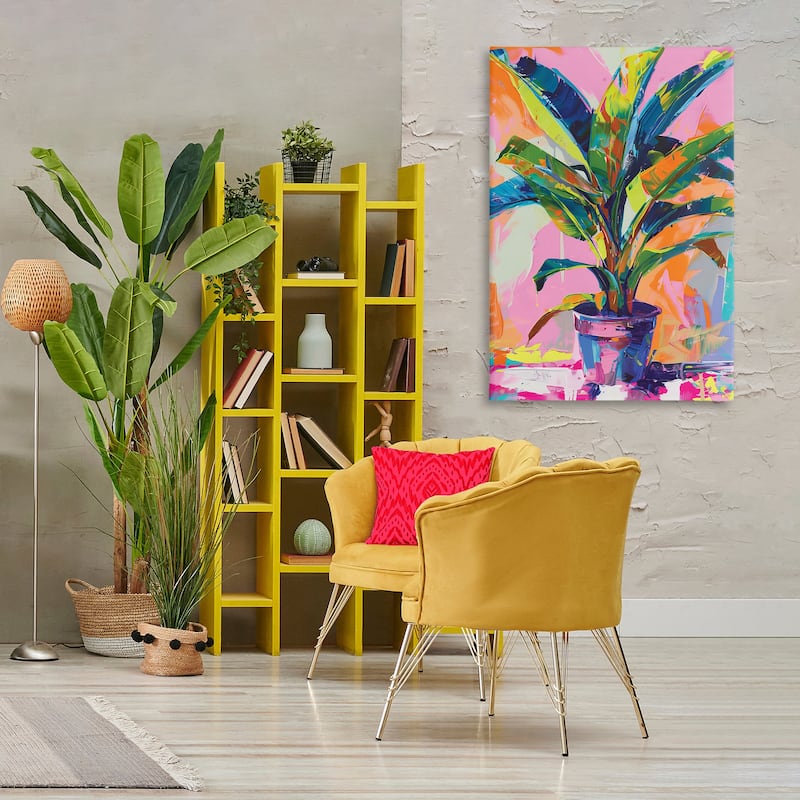 Stupell Vivid Saturated House Plant Canvas Wall Art Design By LSR Design Studio