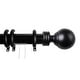 preview thumbnail 2 of 1, InStyleDesign Globe Finial Traverse Curtain Rod with Open Center Rings 30 to 48-inch - Black