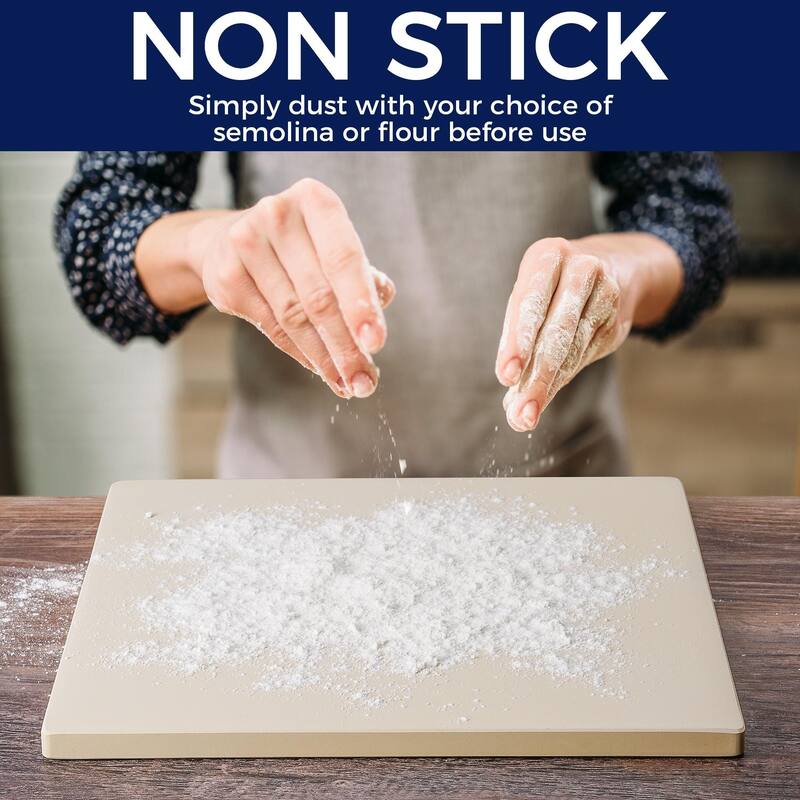 Cordierite Pizza Stone for Grill and Oven - 12" x 12" - 0.6" Thick - 12" x 12"