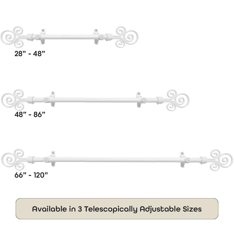 Metallo Imperial White Decorative Rod & Finial 28-160 Inch