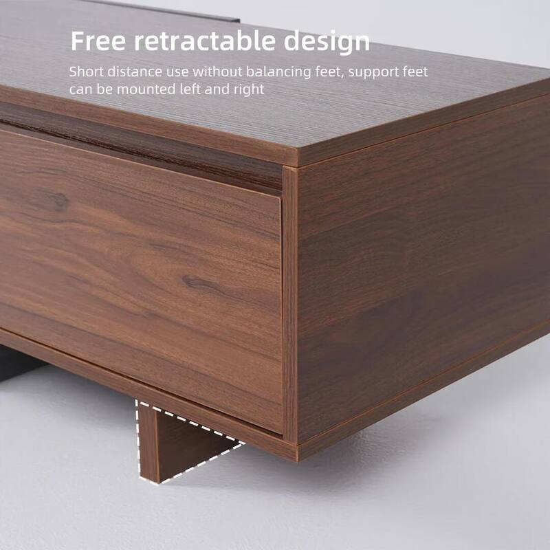 Extendable 118" Modern TV Stand with 3 Spacious Drawers, Adjustable Length Media Console for Living Room