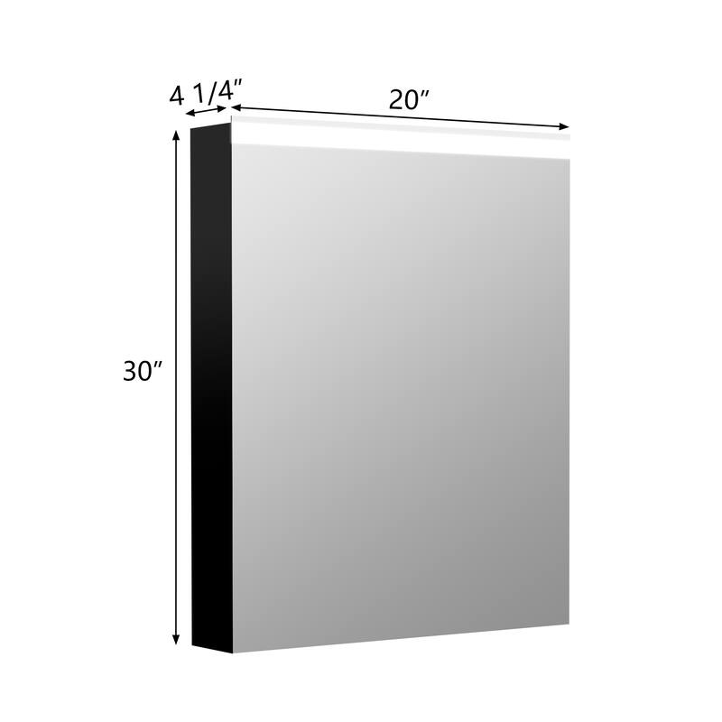 Bathroom LED Rectangular Aluminum Surface Mount Medicine Medicine Cabinet With Adjusted Glass shelves
