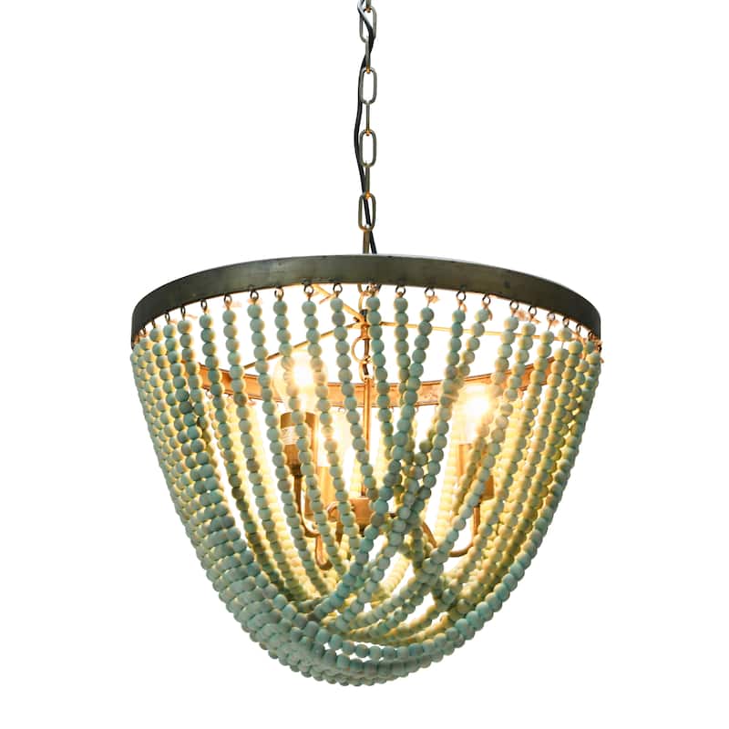 Draped Wood Bead Chandelier