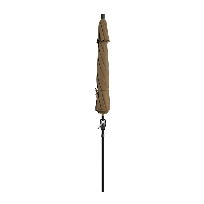 California Umbrella 9-foot Round Crank Lift, Push ButtonTilt, Black Frame Finish, Aluminum Patio Umbrella with Sunbrella Fabric